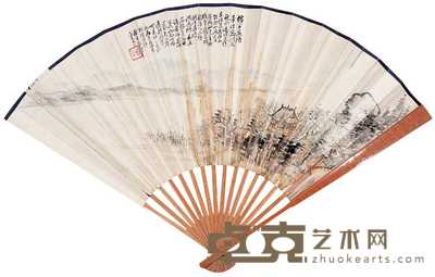 金重庆 春山隐居 成扇 18×50cm